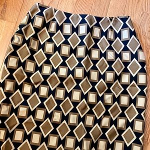 Ann Taylor 100% Silk Geometric Skirt